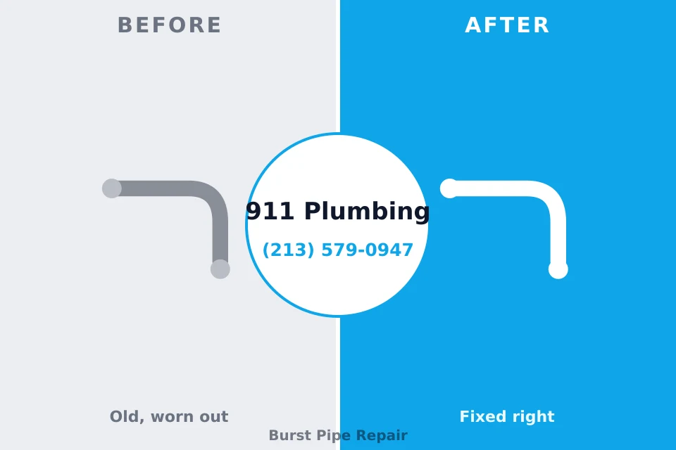 Before and after: plumbing repair Belford, NJ